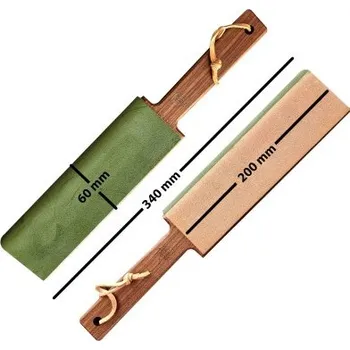 Kuchyňský nůž Obtahovací kůže na ořechovém prkénku - oboustranná oválná