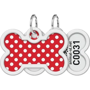 Obojek pro psa Známka QR WAUDOG kost Puntíky