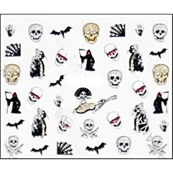 Přípravek na nehty Zdobení - Halloween Smrťák,lebka,pavučina,netopýr