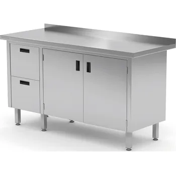 Jídelní stůl TECHNICA Nástěnný stůl se dvěma zásuvkami vlevo a skříňkou s křídlovými dveřmi 1200x600x850 mm | TECHNICA, 133L1260