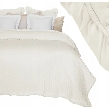 Přehoz na lůžko Přehoz na postel, pohovku, gauč prošívaný s VOLÁNKEM 170x210 krémový Celia