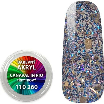 Umělé nehty EXPA-nails Akryl pudr třpytkový - Canaval in Rio - 4 ml