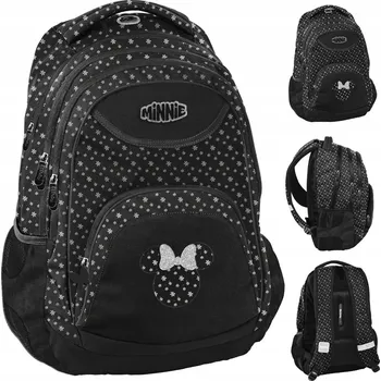 Školní batoh Školní batoh vícekomorový Minnie Mouse BeUniq černý, odstíny šedé a stříbrné, vícebarevný, 20 l