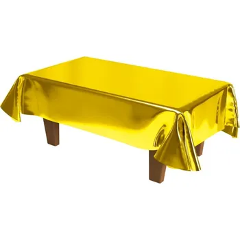 Party dekorace Plastový party ubrus zlatý 270 x 136 cm