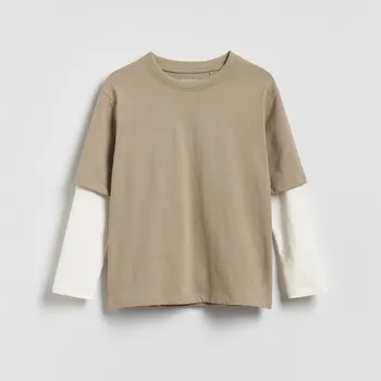 Chlapecké tričko Reserved - Bavlněné tričko s dlouhými rukávy - zelená - 046II-87X - 046II-87X-170