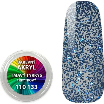 Umělé nehty EXPA-nails Akryl pudr třpytkový - Tmavý tyrkys 4ml