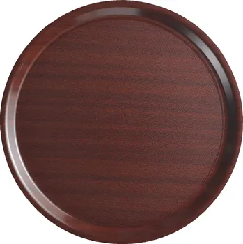 Kulatý protiskluzový servírovací tác Mykonos v mahagonovém provedení, Cambro, kulatý, Mahagon, ⌀380mm