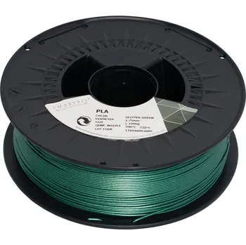 Filament PLA filament třpytivý zelený Glitter Green 1,75 mm Smartfil 1 kg
