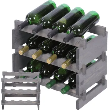 Stojan na víno Stojan na víno modulární regál na lahve 3x4 lahví ÚZKÝ ECO BEZ NÁŘADÍ
