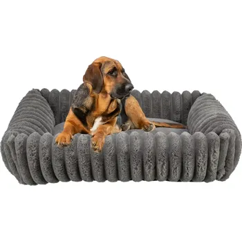 Pelíšek pro psa TRIXIE Pelech LONNI obdélníkový, manšestrový plyš, šedá 80 x 60 cm