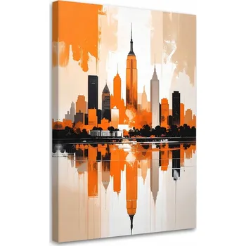 Obraz Moderní obraz do obýváku, ložnice, kanceláře nebo loftu, Oranžové Město 40x60