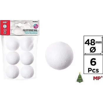 Vánoce Polystyrénové koule 4,8 cm 6 ks