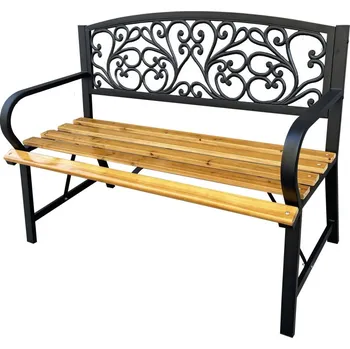 Zahradní lavice MOB Zahradní lavička Akord Natti (černá + přírodní dřevo)