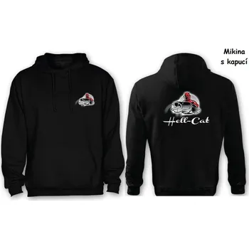 Pánská mikina Mikina Hell-Cat klokánek s kapucí černá