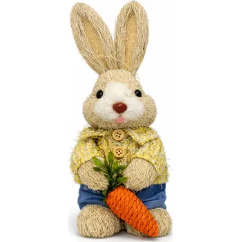 Velikonoční dekorace Velikonoce Velikonoční slaměný zajíc chlapec S25-01 28 cm
