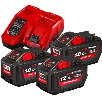 MILWAUKEE M18HNRG-123 M18 HNRG Sada akumulátorů, 3x 12,0 Ah 4933471365