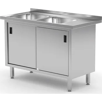 Jídelní stůl TECHNICA Dvouumyvadlový stůl, levý, se skříňkou 1700x600x850 mm | TECHNICA, 228L1760