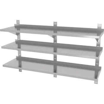 police TECHNICA Trojitá výškově nastavitelná nástěnná police, perforovaná 1800x300x875 mm | TECHNICA, 3863PE1830