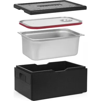 TECHNICA [Set] GN 1/1 200 mm izolovaná nádoba + 1x GN 1/1 nádoba, 200 mm, z nerezové oceli + víko se silikonovým těsněním