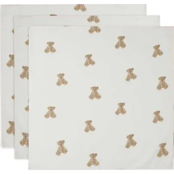 Zavinovačka Mušelínová plena Zavinovačka SADA 3 KS 75 x 75 cm Jollein Teddy Bear