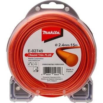 Makita E-02749 struna nylonová Plus 2,4mm, 15m, oranžová, kulatá
