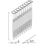 KMR (BeA) hřebíky do hřebíkovačky D34 BK SCREW GAS / 3,1 x 90 mm šroubové s plynem(screw=šroub)
