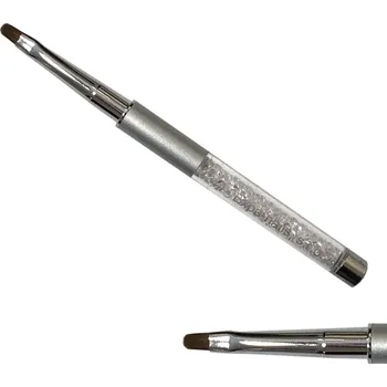 Štětec č.4 - plochý, zakulacený - čiré kamínky