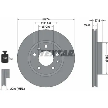 Brzdový kotouč Brzdový kotouč TEXTAR 92114900