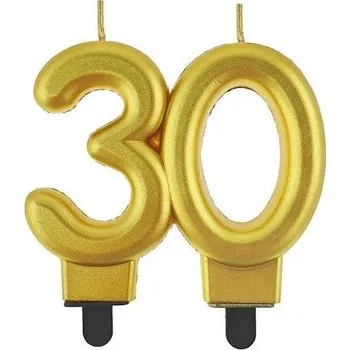 Dortová svíčka GD Svíčky dortové čísla GOLD 30 BC