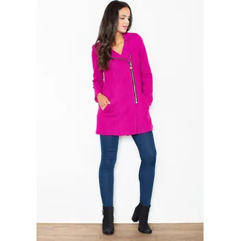Dámská móda Kabát s příměsí vlny, na zip M405 FIGL Barva: Fuchsiová, Velikost: S