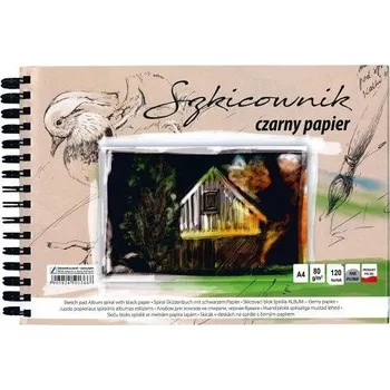 Výtvarný papír Skicák v deskach černý p A4/120l 80g SP