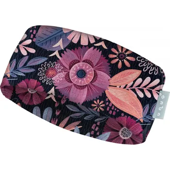 Čelenka Dětská fleecová čelenka UNUO Elise fialová, Kouzelné květiny Velikost: M (49 - 52 cm)