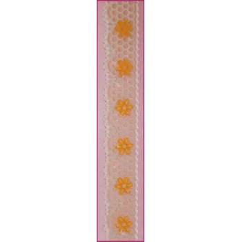 Zdobení - pásek - Květy žluté a krajka bílá