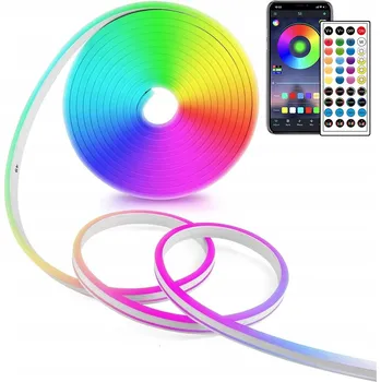 LED páska LED Páska 5M Neon RGB 300LED Bluetooth Aplikace DÁLKOVÝ OVLADAČ Sada IP65