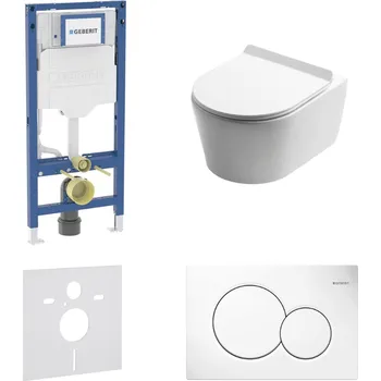 WC sada AKČNÍ SET 5v1 Geberit Duofix 111.925.00.6 + WC mísa SLOVARM W YJ-2387, bílá