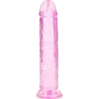 Dildo Gelové dildo RealRock Crystal Clear Realistic 7″ růžové, dildo s přísavkou 20 x 3,8 cm
