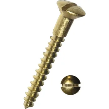 Šroub Vrut se zápustnou čočkovitou hlavou a rovnou drážkou DIN 95 4x50 mm mosaz, 1 ks