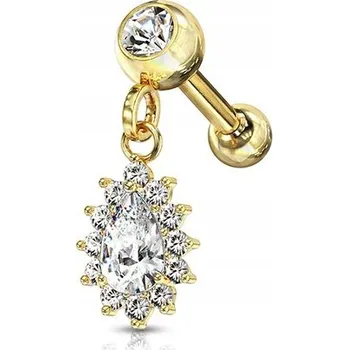 Náušnice Náušnice do ucha - Visací křišťály 1,2/6 zlatá