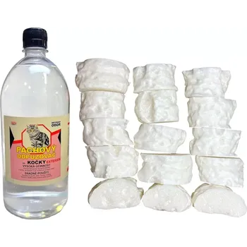 Velká sada pachových ohradníků na kočky 1000 ml. (Pachový odpuzovač na kočky - venkovní 1000 ml včetně 15 ks nosičů Pacholek)