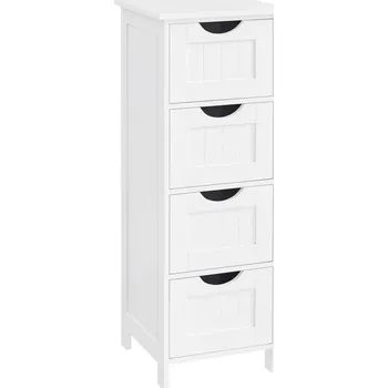 Koupelnový nábytek VASAGLE Koupelnová skříňka se 4 zásuvkami 30 x 30 x 82 cm bílá