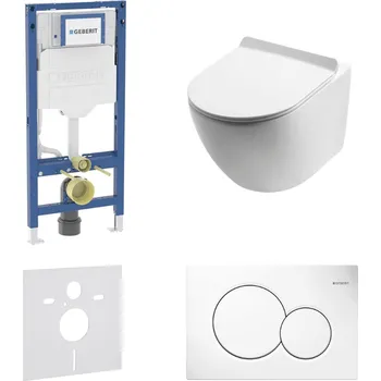 WC sada AKČNÍ SET 5v1 Geberit Duofix 111.925.00.6 + WC mísa SLOVARM W YJ-2381A, bílá