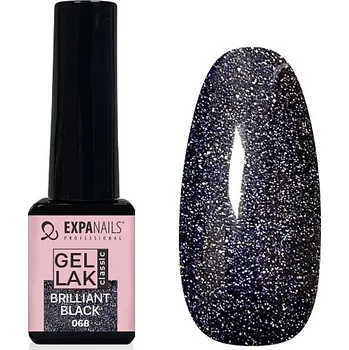 Přípravek na nehty UV/LED Gel lak - Brilliant Black třpyt - 5 ml