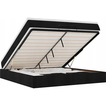 Matrace Otoman s matrací 203x180x23,5 cm černý, matrace 180x200x20 cm bílo-černá