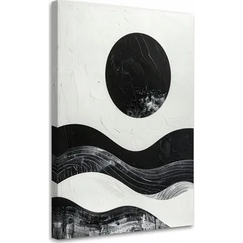 Obraz Moderní obraz do obýváku, kanceláře, ložnice, spa, Abstrakce Černá 60x90