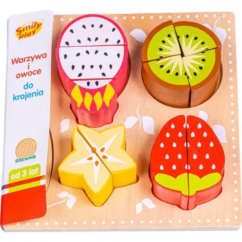 Dřevěná hračka Dřevěné ovocné Stavebnice Smily Play na krájení