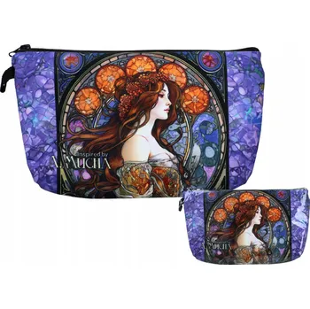 Kosmetická taška DÁMSKÁ KOSMETICKÁ TAŠKA POUZDRO NA KOSMETIKU Alfons Mucha MALÍŘSTVÍ CARMANI
