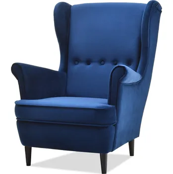 Křeslo Mebel Partner Margis (tmavě modrá + buk)