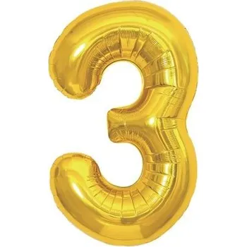 ALBI Balónek fóliový 85 cm zlatý číslo 3
