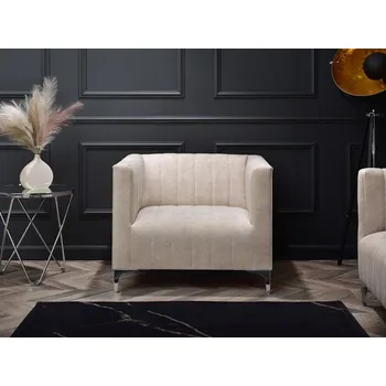 Křeslo Mebel Partner Rotundas (písková + chrom)