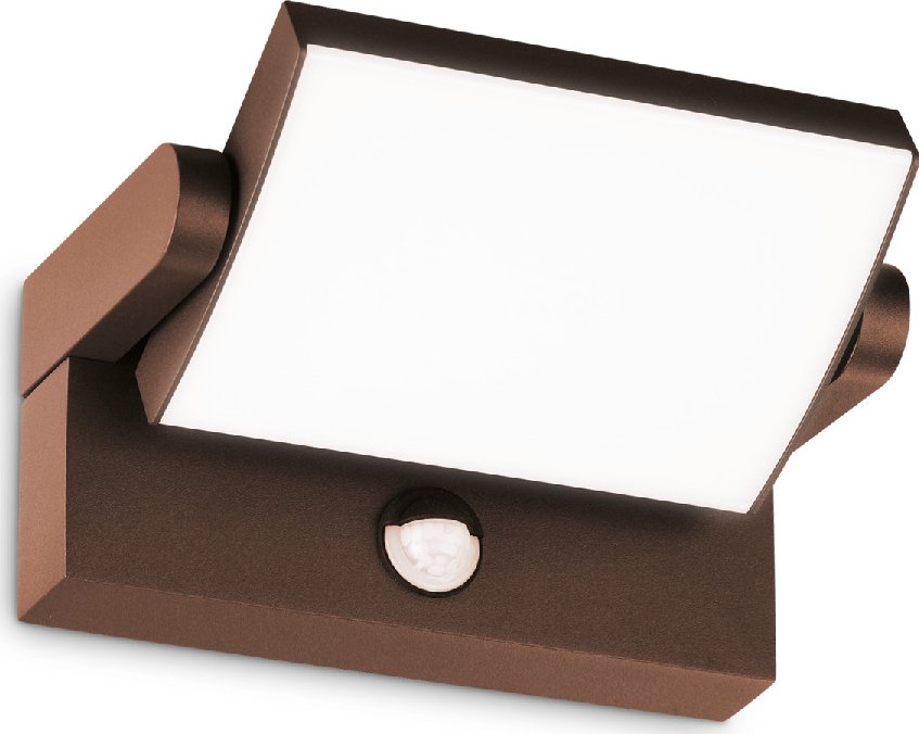 Ideal Lux SWIPE AP venkovní nástěnné LED svítidlo se senzorem 21W 2000lm 3000K 21,2cm IP54, kávově hnědé